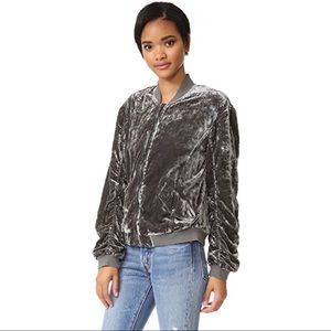 FREE PEOPLE VELVET BOMBER JACKET